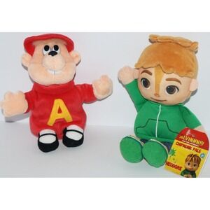 ALVIN & THE CHIPMUNKS Theodore & Alvin Stuffed Plush Toy Lot of 2